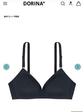 DORINA Women's Bralette Non Padded 36D Bra Black Wireless New With Tags